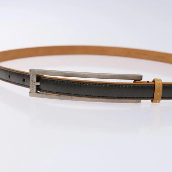 LOUIS VUITTON Belt Leather Black LV Auth 133503 main image 5